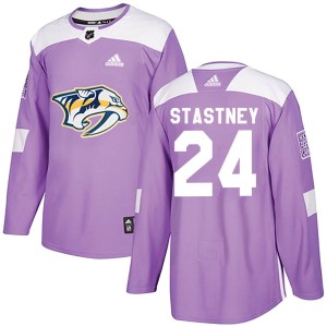 Spencer Stastney Youth Adidas Nashville Predators Authentic Purple Fights Cancer Practice Jersey