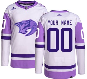 Custom Youth Adidas Nashville Predators Authentic Custom Hockey Fights Cancer Jersey