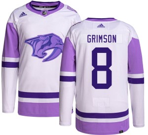 Stu Grimson Youth Adidas Nashville Predators Authentic Hockey Fights Cancer Jersey