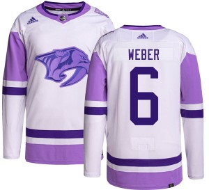 Shea Weber Youth Adidas Nashville Predators Authentic Hockey Fights Cancer Jersey
