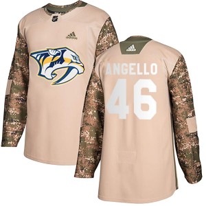 Anthony Angello Men's Adidas Nashville Predators Authentic Camo Veterans Day Practice Jersey