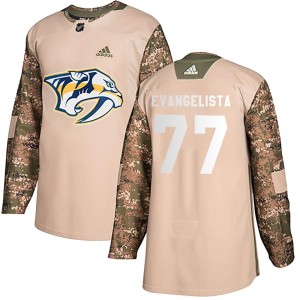 Luke Evangelista Men's Adidas Nashville Predators Authentic Camo Veterans Day Practice Jersey