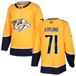 Rasmus Asplund Men's Adidas Nashville Predators Authentic Gold Home Jersey