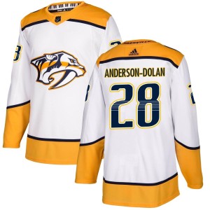 Jaret Anderson-Dolan Youth Adidas Nashville Predators Authentic White Away Jersey