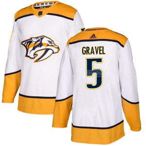 Kevin Gravel Youth Adidas Nashville Predators Authentic White Away Jersey