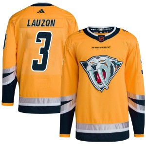 Jeremy Lauzon Youth Adidas Nashville Predators Authentic Yellow Reverse Retro 2.0 Jersey
