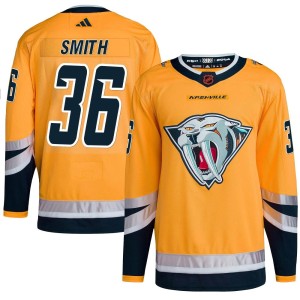 Cole Smith Youth Adidas Nashville Predators Authentic Yellow Reverse Retro 2.0 Jersey