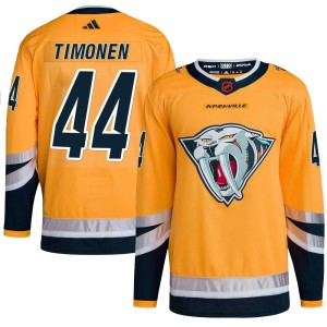 Kimmo Timonen Youth Adidas Nashville Predators Authentic Yellow Reverse Retro 2.0 Jersey
