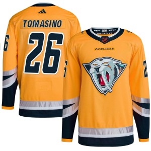 Philip Tomasino Youth Adidas Nashville Predators Authentic Yellow Reverse Retro 2.0 Jersey