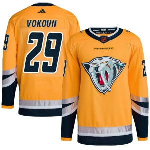Tomas Vokoun Youth Adidas Nashville Predators Authentic Yellow Reverse Retro 2.0 Jersey